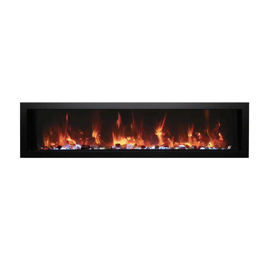 Modern 1500W Electric Fireplace Remote Control WiFi App Control Embedded Landscape Steel Design Indoor Outdoor Use Home Hotel