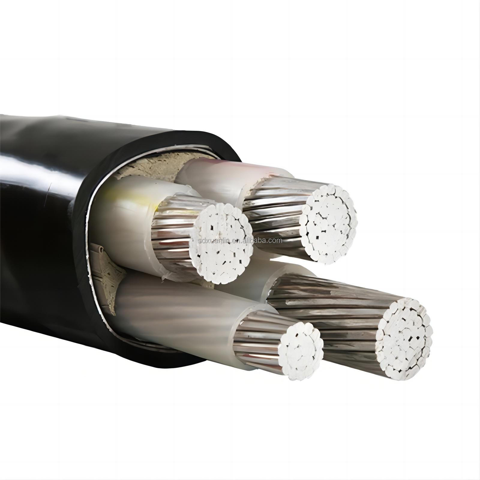 Aluminum Alloy High Voltage Outdoor Overhead XLPE Power Cable AAAC Model 4 Core 95mm Tinned Copper Conductor for Power Station