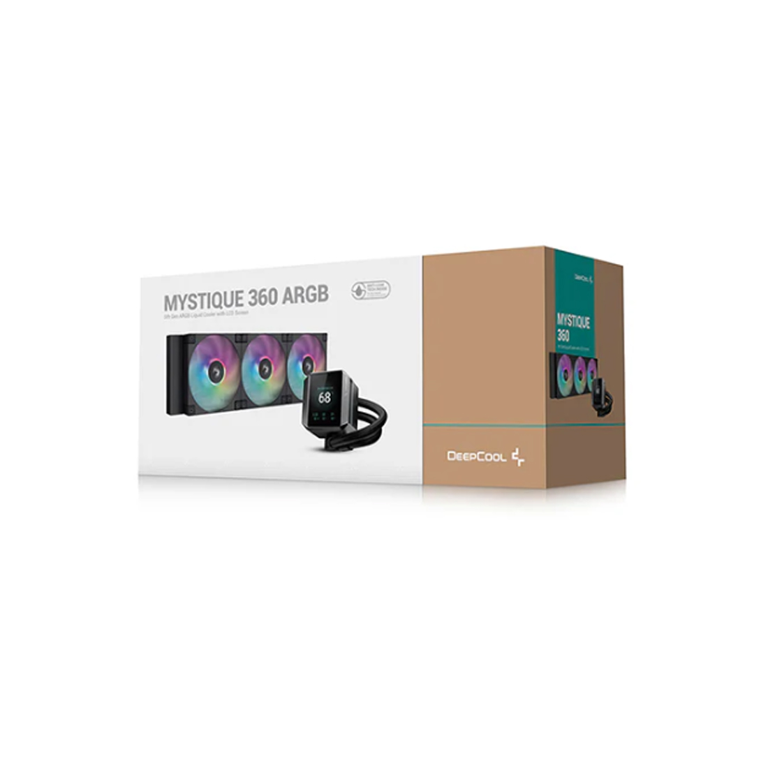 Кулер с водяным охлаждением, Deepcool, MYSTIQUE 360 ARGB R-LX750-BKADSNC-G-1, Intel 1700/1200/115х и AMD AM5/AM4/, TDP 300W, 2*120мм FD12 ARGB PWM, 600-2400 RPM±10%, 72,04CFM, 38,71 dB(A), Чёрный