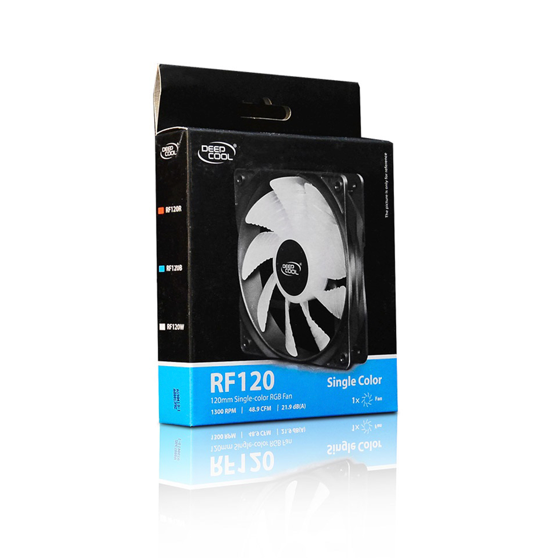 Кулер для компьютерного корпуса, Deepcool, RF 120R, DP-FLED-RF120-RD, 120мм Red Led, 1300±10%об.мин, 48.9CFM, 21.9dB(A), Molex/3pin, 120х120х25мм, Чёрный