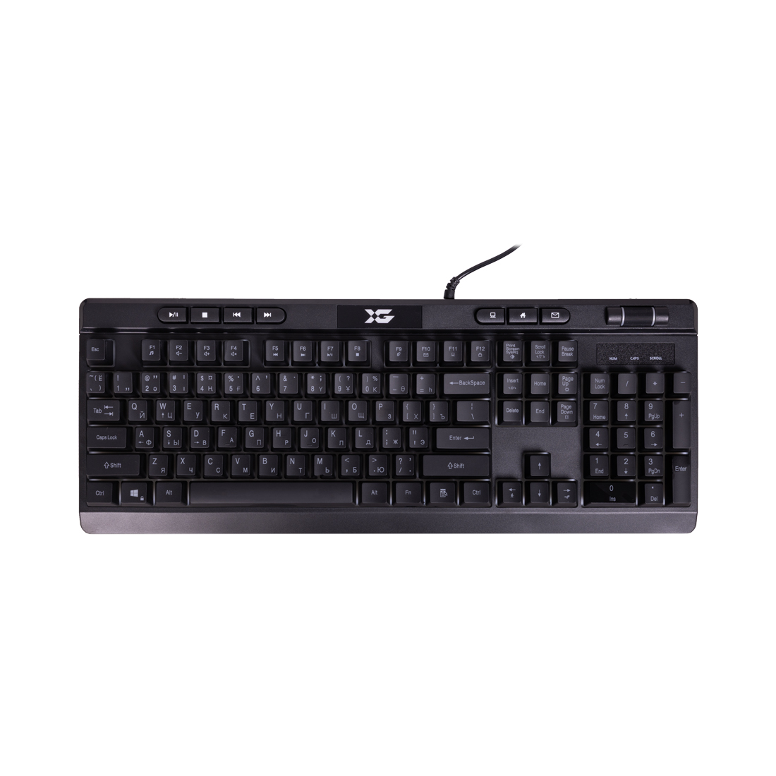Клавиатура, XG, Steel Shadow, Игровая, USB, Кол-во стандартных клавиш 104, RGB, Длина кабеля 1,5 метра, Анг/Рус, Чёрный