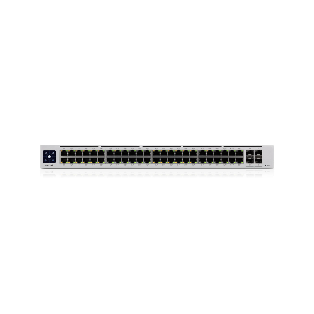 Коммутатор, Ubiquiti, USW-Pro-48-POE, Switch, Управляемый L3, 48 портов 10/100/1000 Mbps RJ4 (40PoE+ . 8PoE++ до60Вт), 802.3af/at/bt, бюджет 600W, 4 порта SFP+, сенсорный LCDэкран, консоль, Стоечный