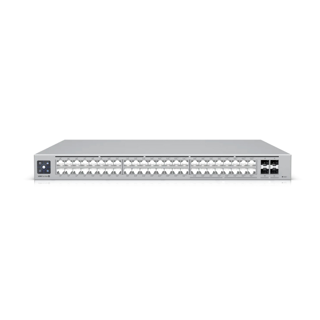 Сетевой Коммутатор, Ubiquiti, USW-Pro-Max-48-PoE, UniFi, Управляемый L3, 32 порта 10/100/1000Mbps, 16 портов 10/100/1000/2500Mbps PoE++, 802.3af/at, PoE бюджет 720W, 4 порта SFP+, Стоечный