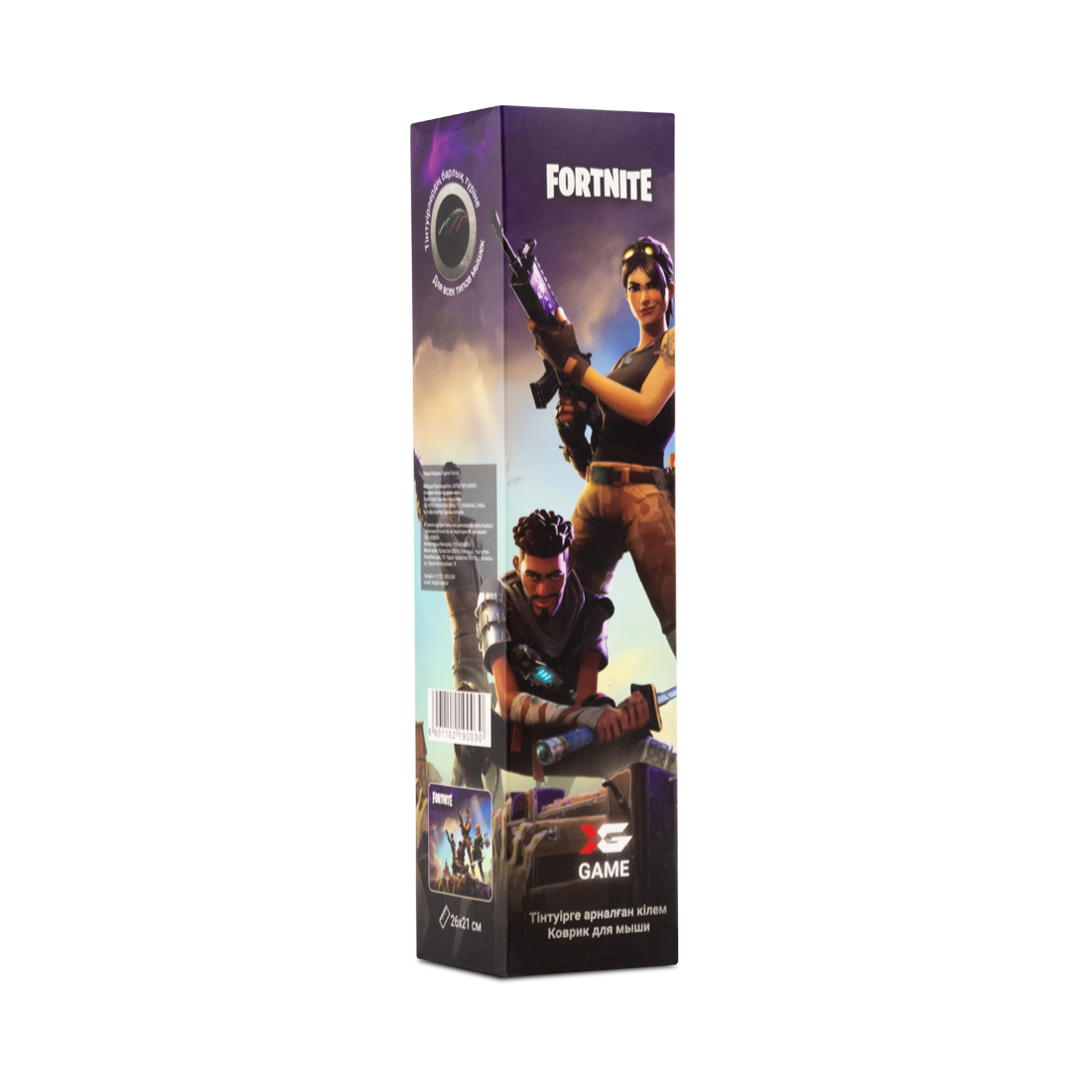 Коврик для компьютерной мыши, XG, Fortnite, 260 x 210 x 2mm, Резиновая основа, Тканевая поверхность, Склеивание, Гладкая поверхность, Синий