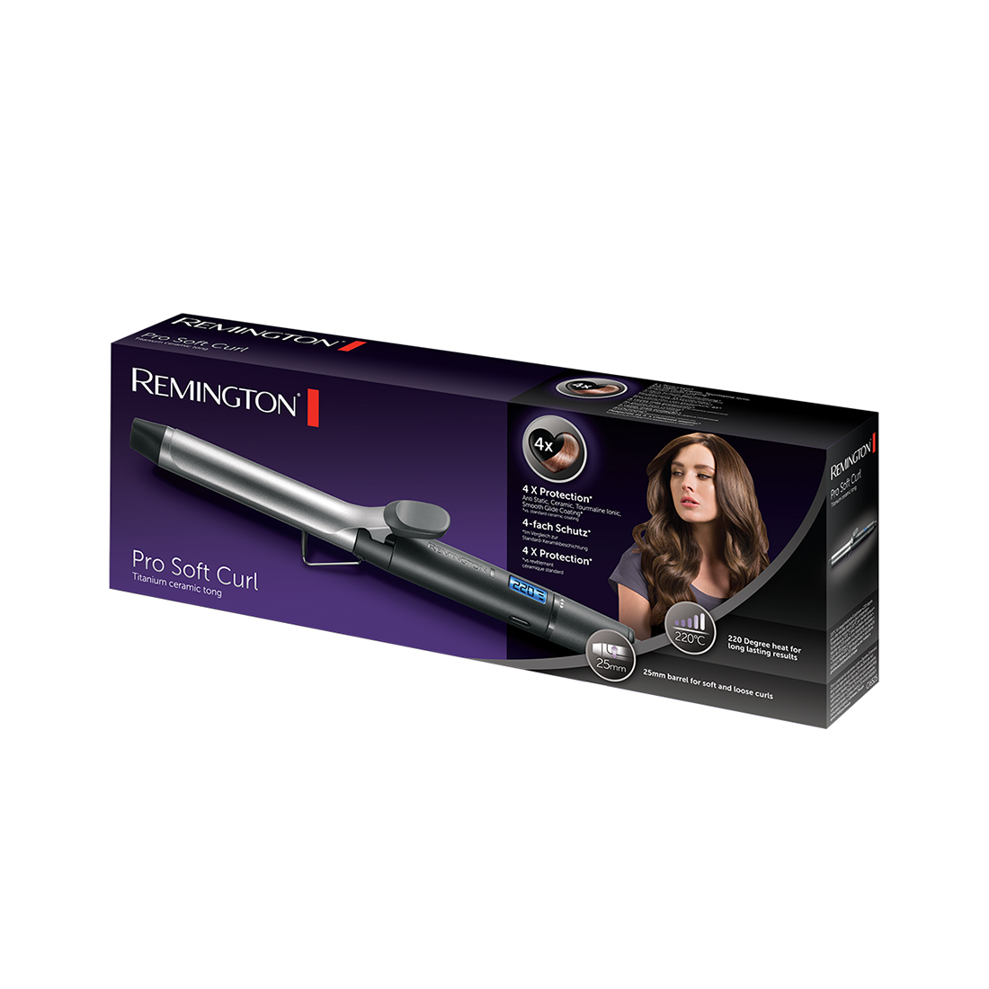 Плойка, Remington, CI6525, 46W, Диаметр щипцов 25мм, 9 температурных режимов, Диапазон температуры нагрева 130 - 220 °С, Материал покрытия керамика, Длина шнура 180 см, Черный