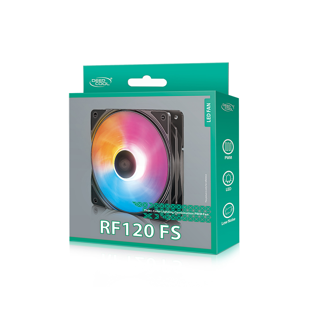 Кулер для компьютерного корпуса, Deepcool, RF120FS DP-FLED3-RF120-FS, 120мм FRGB, 500-1500±10%об.мин, 56.5CFM, 27dB(A), 4pin, 120х120х25мм, Чёрный