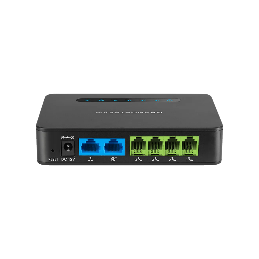 Телефонный адаптер, Grandstream, HT814v2, 4xFXS, 1xLAN 10/100/1000M, 1xWAN 10/100/1000M, 3-х сторонняя конференц-связь, 2 SIP- профиля