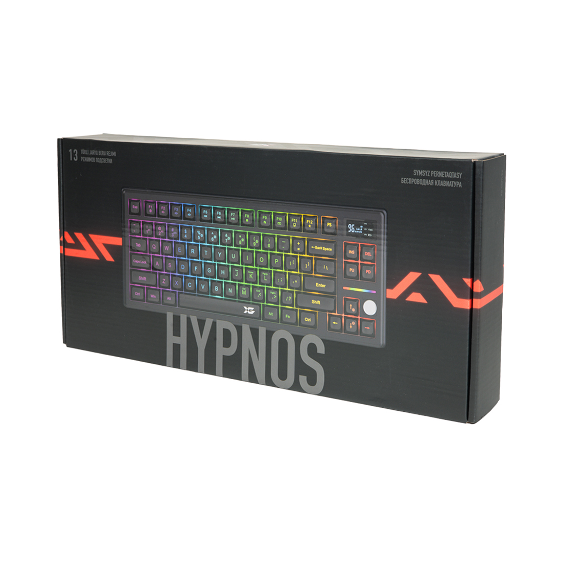 Клавиатура, XG, Hypnos, Игровая, USB, Беспроводная, Bluetooth 5.4, 2.4G, Встроенная литиевая батарея 4000 mAh, Кол-во стандартных клавиш 84, Механические свитчи, RGB, Анг/Рус, Чёрный