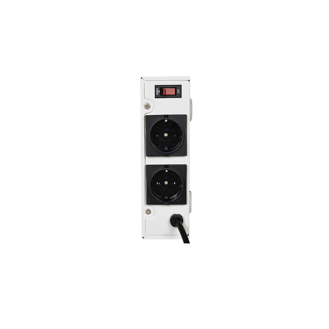 Стабилизатор (AVR), SVC, W-1500, Мощность 1500ВА/1500Вт, LED-дисплей, Диапазон работы AVR: 140-260В, Вых.: 220В+/-7%, 2 х Shcuko, Кабель питания: 1,35м, Габариты: 320*200*65, Черно-белый