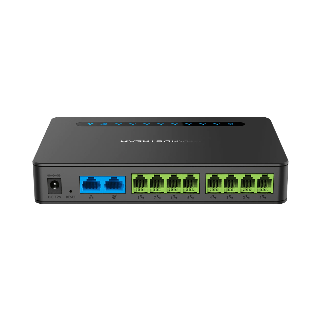 Телефонный адаптер, Grandstream, HT818, 8xFXS, 1xLAN 10/100/1000M, 1xWAN 10/100/1000M, 3-х сторонняя конференц-связь, 2 SIP- профиля