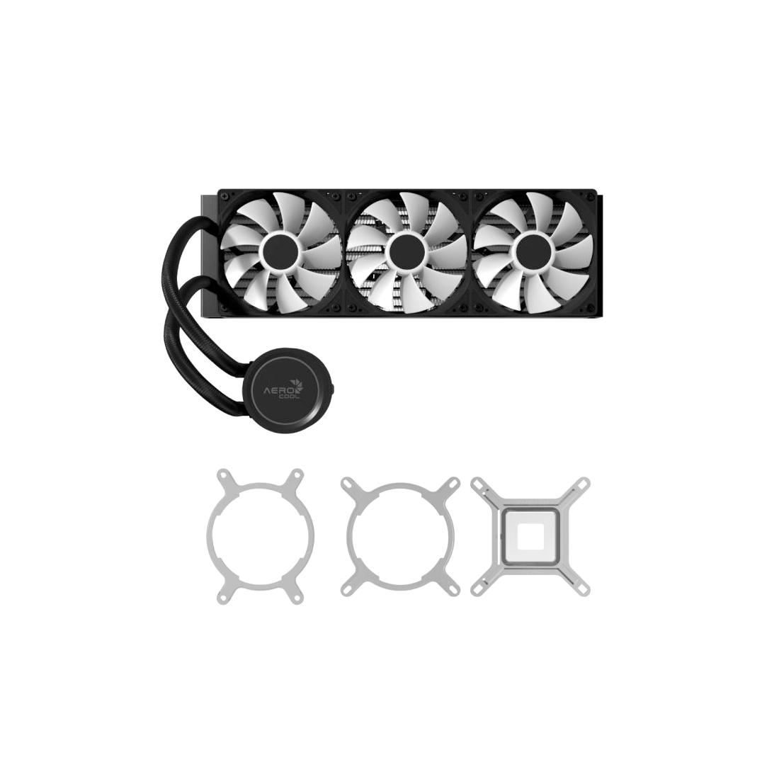 Кулер с водяным охлаждением, Aerocool, Abyss L360R, Intel 1851/1700/1200/115х и AMD AM5/AM4/, TDP 320W, 3*120мм ARGB, 600-3000RPM±10%, 81,5CFM, 38 dB(A), Чёрный