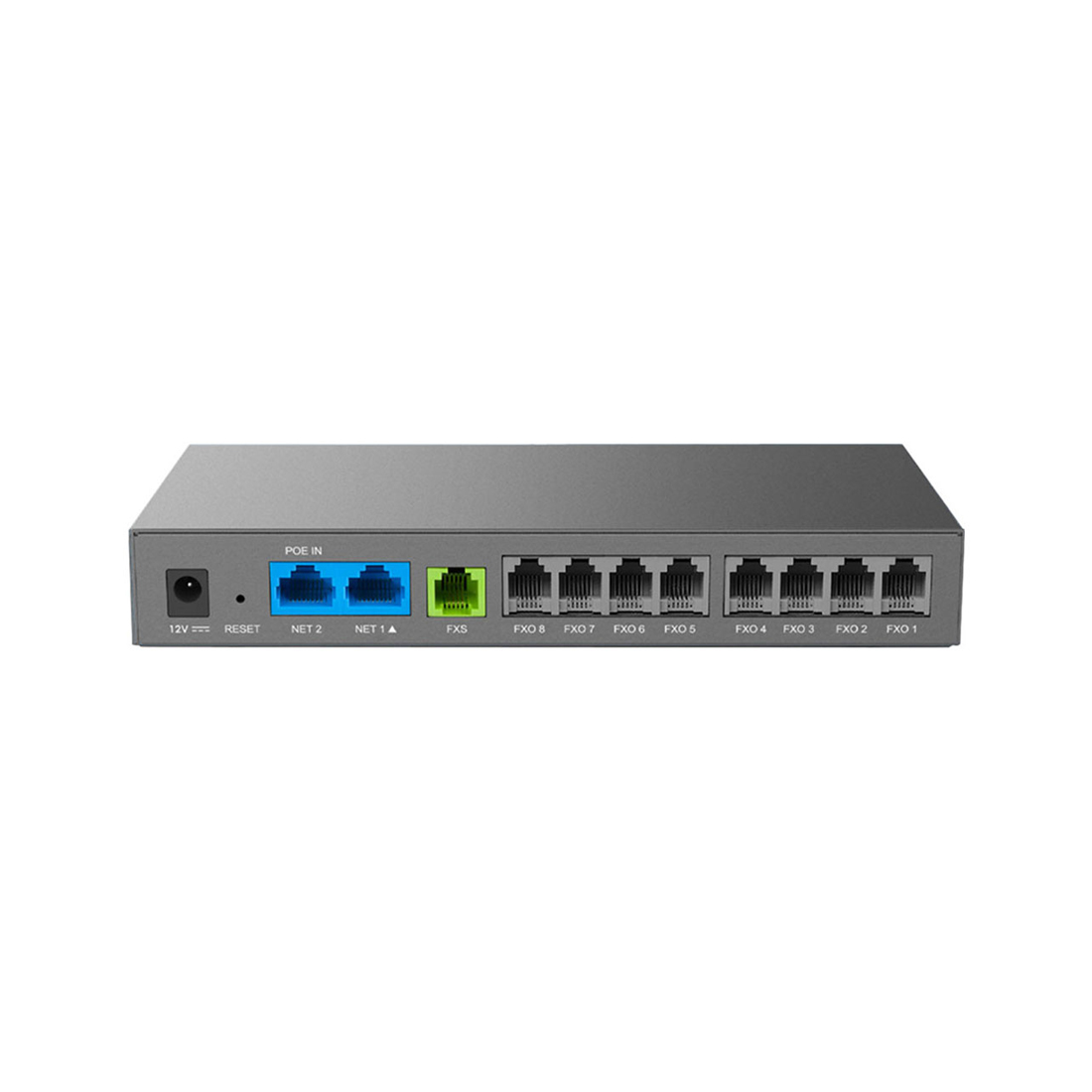 Телефонный адаптер, Grandstream, HT881, 8 портов FXO RJ11, 1 порт FXS RJ11, 2 порта RJ45 10/100/1000 Мбит/с, 1 порт с поддержкой PoE-PD 802.3af, Трехсторонняя конференц-связь