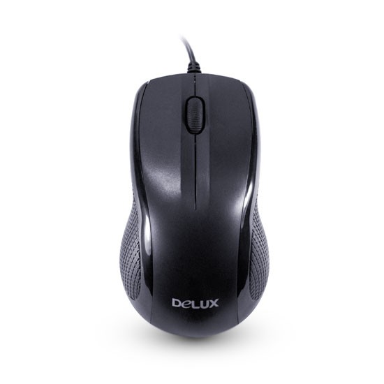 Компьютерная мышь, Delux, DLM-388OUB, 3D, Оптическая, 800dpi, USB, Длина кабеля 1,6 метра, Размер: 115,5*39,1*65,3мм., Чёрный