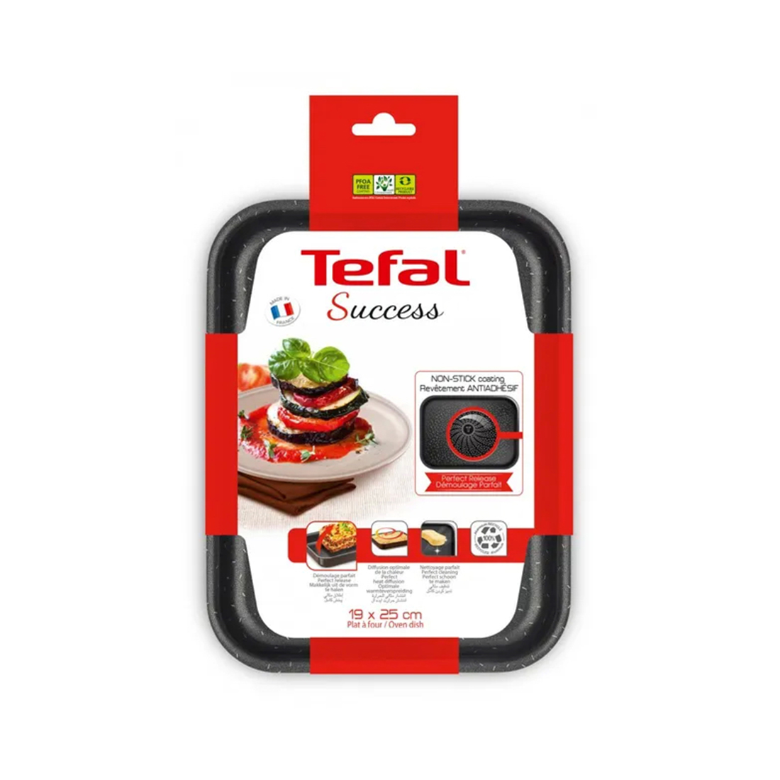 Форма для запекания, Tefal, Success J1600502, 19х25см, Алюминий, Антипригарное покрытие, Коричневый