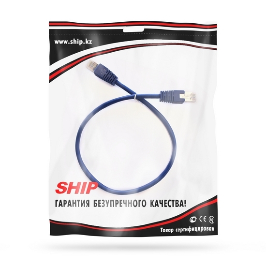 Патч Корд, SHIP, S4025BL0050-P, Cat.5e, FTP, LSZH, RJ-45, 0.5 м, Синий, Экранированный, Пол. пакет