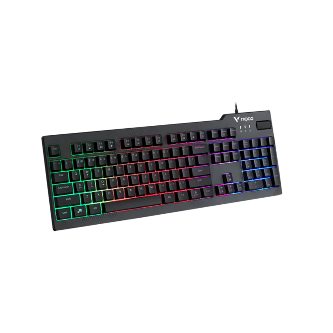 Клавиатура, Rapoo, V50S, Игровая, USB, Кол-во стандартных клавиш 104, Длина кабеля 1,8 метра, Анг/Рус/Каз, LED, 440*163*40, Чёрный