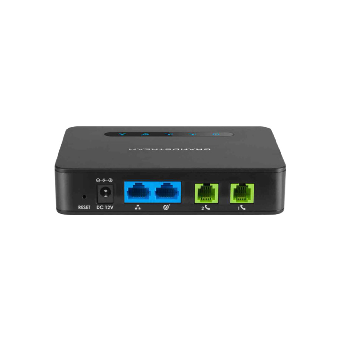 Телефонный адаптер, Grandstream, HT812v2, 2xFXS, 1xLAN 10/100M, 1xWAN 10/100M, 3-х сторонняя конференц-связь, 2 SIP- профиля