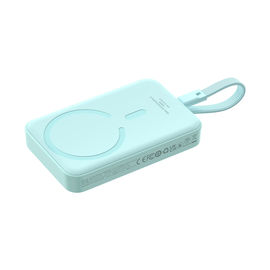 Портативный внешний аккумулятор, Baseus, Magnetic Mini (P1002210B333-00), 10000mAh, 30W, Голубой