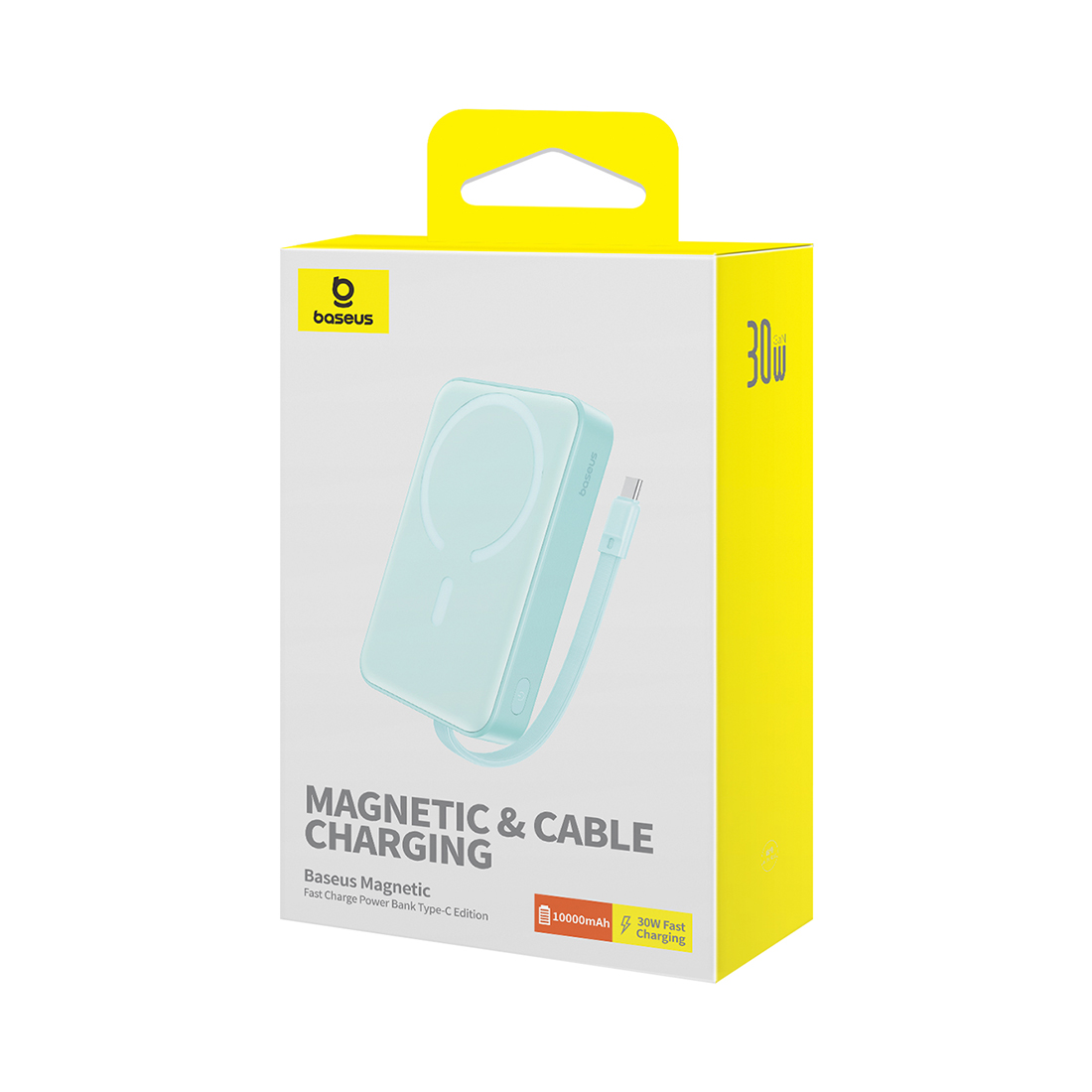 Портативный внешний аккумулятор, Baseus, Magnetic Mini (P1002210B333-00), 10000mAh, 30W, Голубой