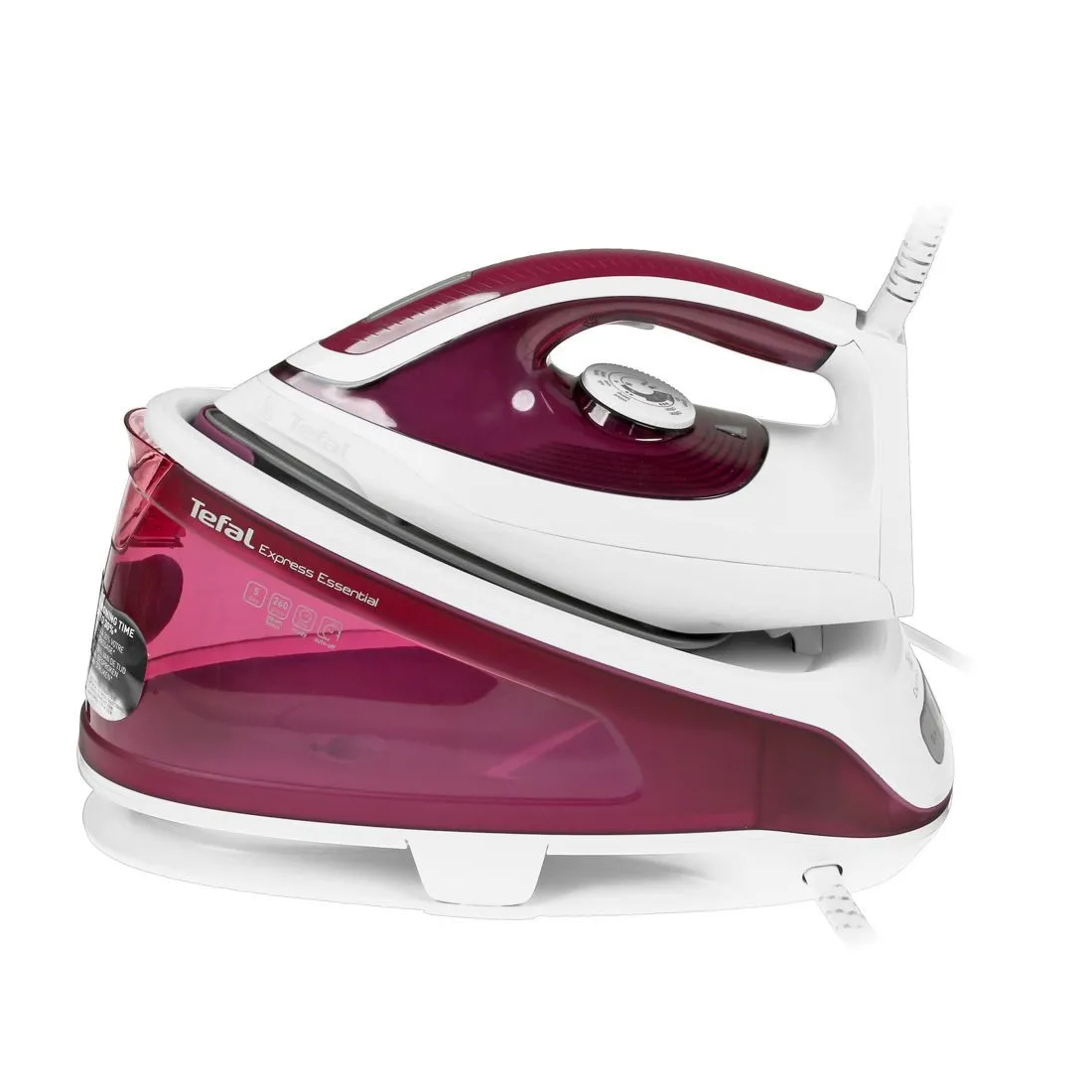 Парогенератор, Tefal, SV6110E0, Мощность 2200 Вт, Давление 5 бар, Время нагрева 120 сек, Паровой удар 260 г/мин, Подача пара 110 г/мин, Белый-бордовый