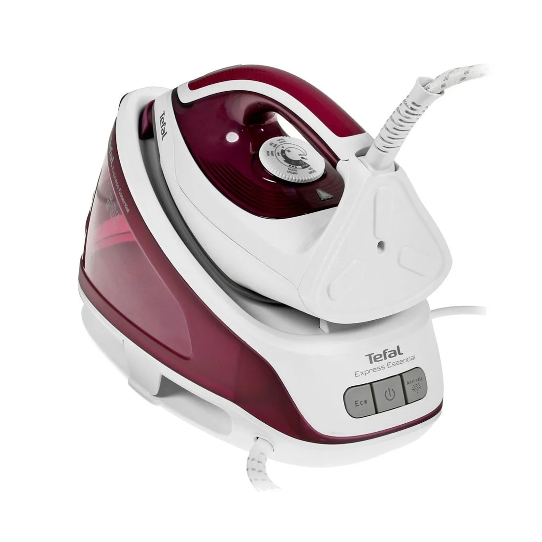 Парогенератор, Tefal, SV6110E0, Мощность 2200 Вт, Давление 5 бар, Время нагрева 120 сек, Паровой удар 260 г/мин, Подача пара 110 г/мин, Белый-бордовый