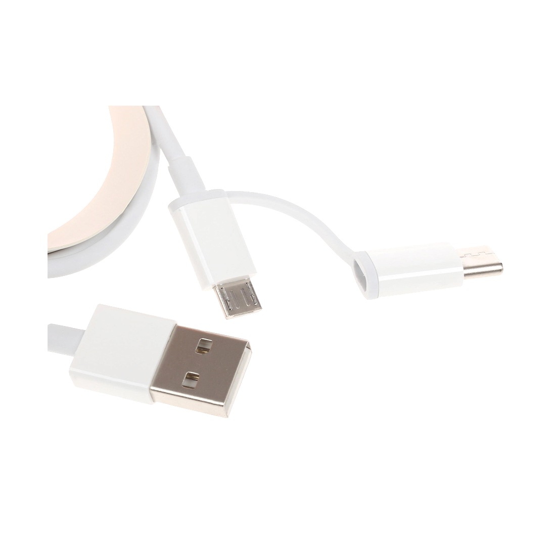 Интерфейсный кабель, Xiaomi, Micro USB and Type-C SJV4083TY 30cm, Белый