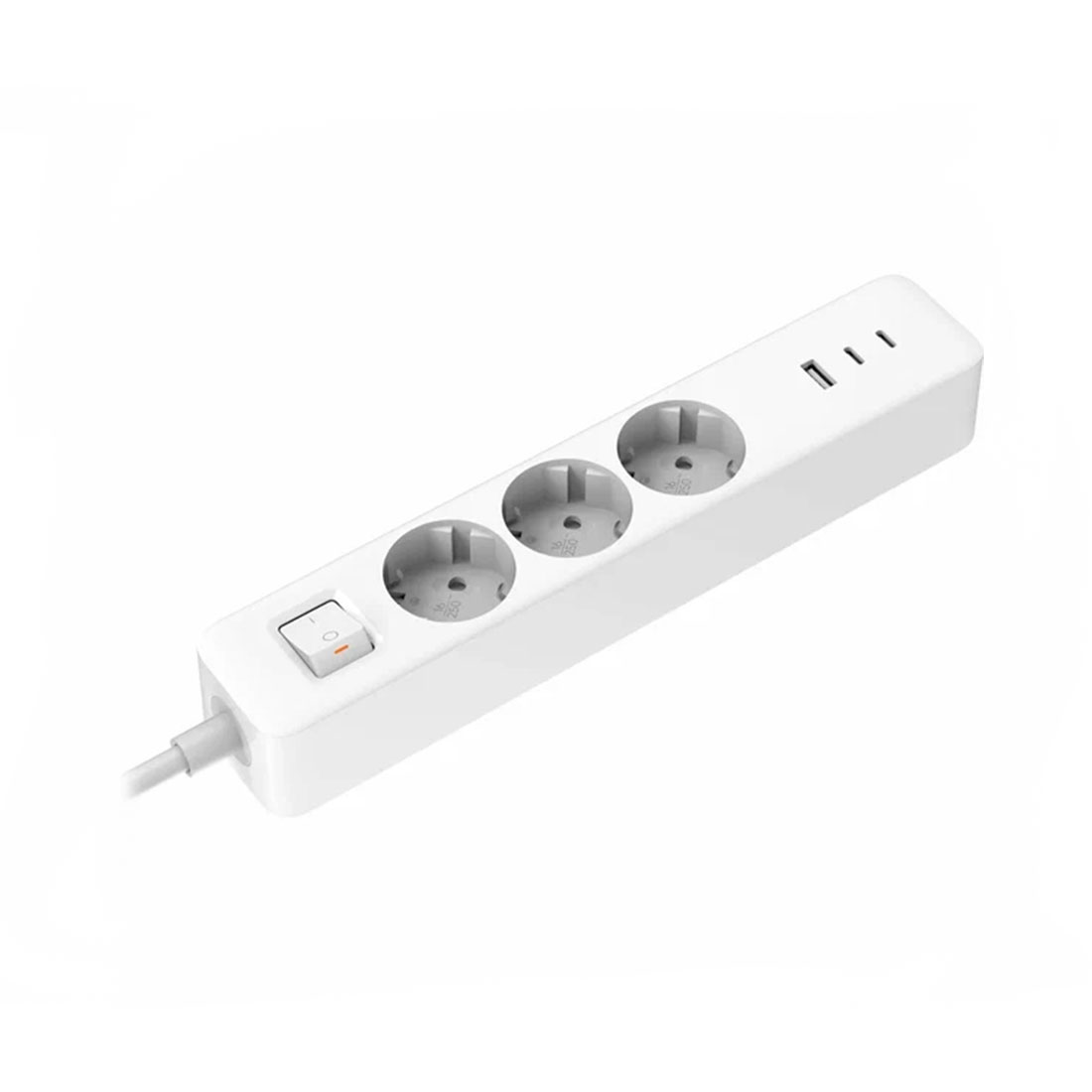 Удлинитель, Xiaomi, 20W Power Strip (2C1A) EU, BHR07UKEU/XMCXB01EU, Мощность зарядки до 20 Вт при использовании одного USB-C порта, Защита от перегрева и огня, Корпус изготовлен из огнестойкого материала, выдерживает тест "glow wire" при 750 °C., Белый