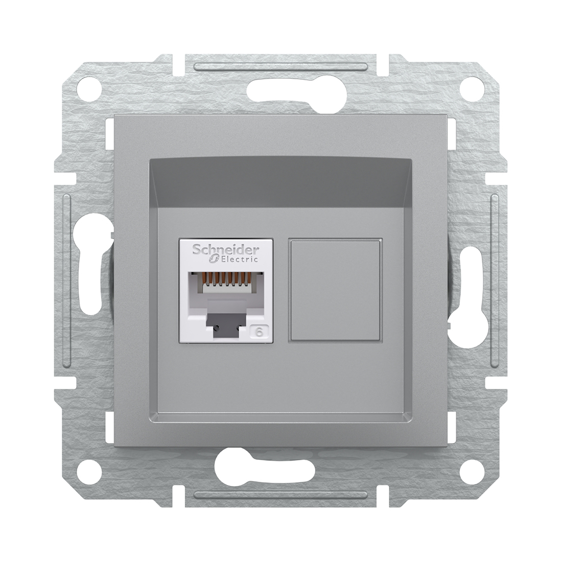 Розетка компьютерная, SE, EPH4700161, Asfora RJ45 кат.6e механизм алюминий