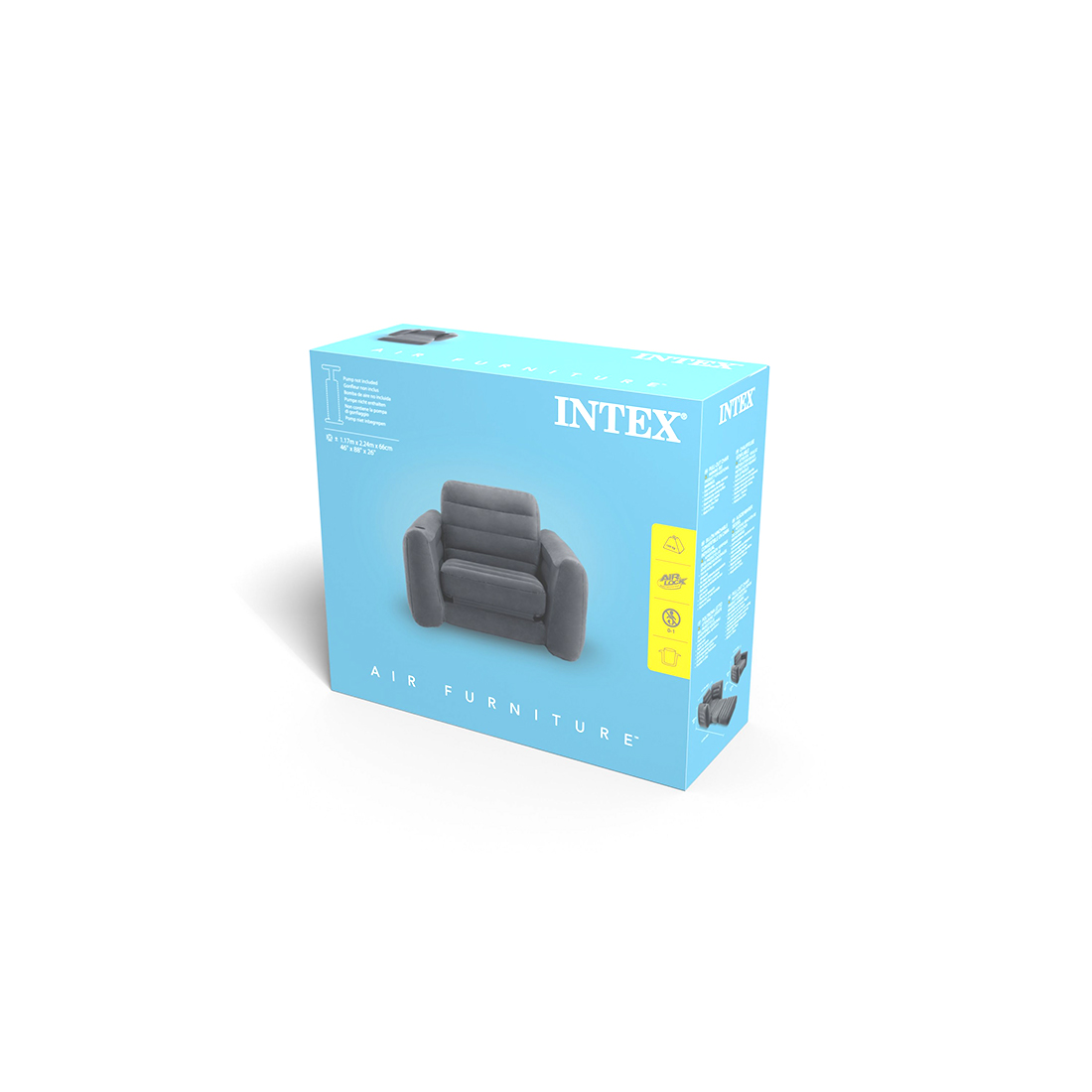 Кресло-трансформер надувное Pull-Out Chair 224 x 117 x 66 см, INTEX
