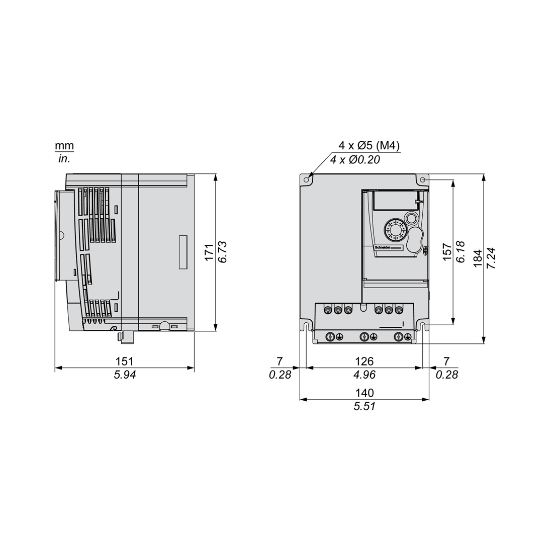 Преобразователь частоты, SE, ATV310HU55N4E, ATV310 5.5кВт 380В 3ф