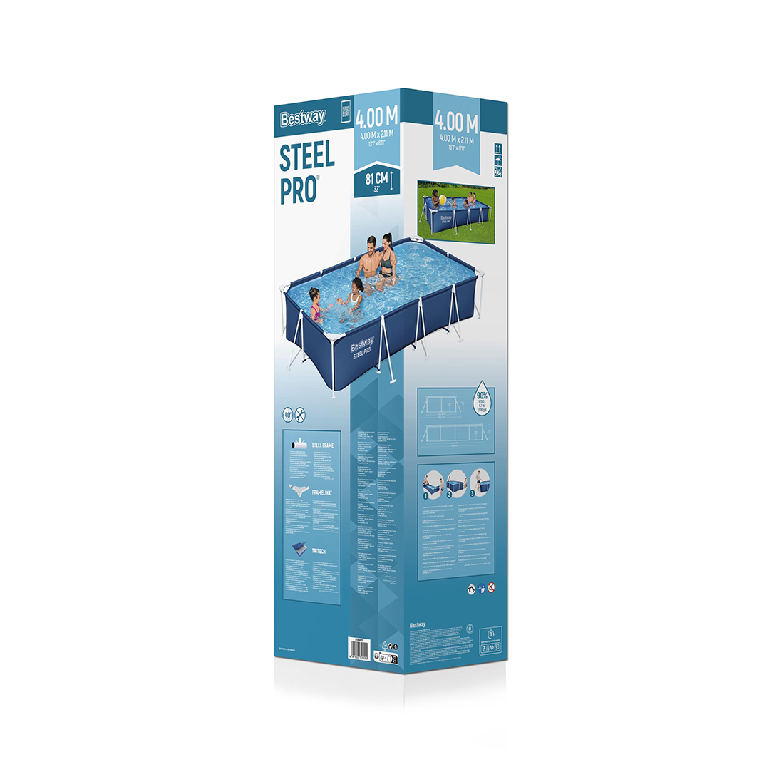 Каркасный бассейн Steel Pro 400 х 211 х 81 см, BESTWAY, 56405