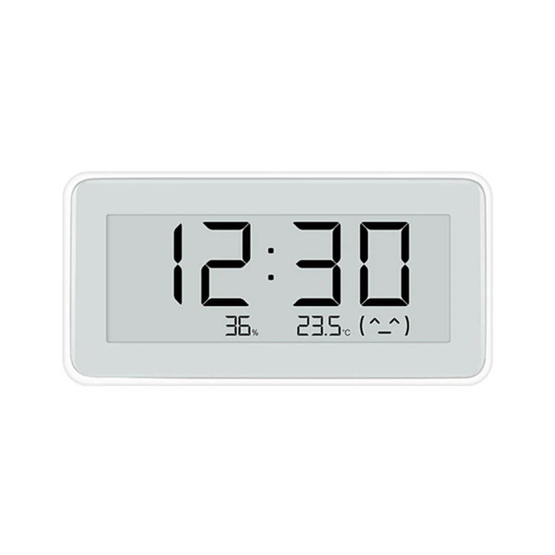 Часы-термогигрометр, Xiaomi, Temperature and Humidity Monitor Clock, BHR5435GL/LYWSD02MMC, Диапазон измерения температуры 0°C–60°C, Диапазон измерения влажности 0%-99% RH, Bluetooth Low Energy 5.0, Размер 110 мм x 55 мм x 10,1 мм, Батарея CR2032 (x2, приобретается отдельно), Режим отображения времени 12-часовой / 24-часовой, Рабочее напряжение DC2.5V–3V, Белый