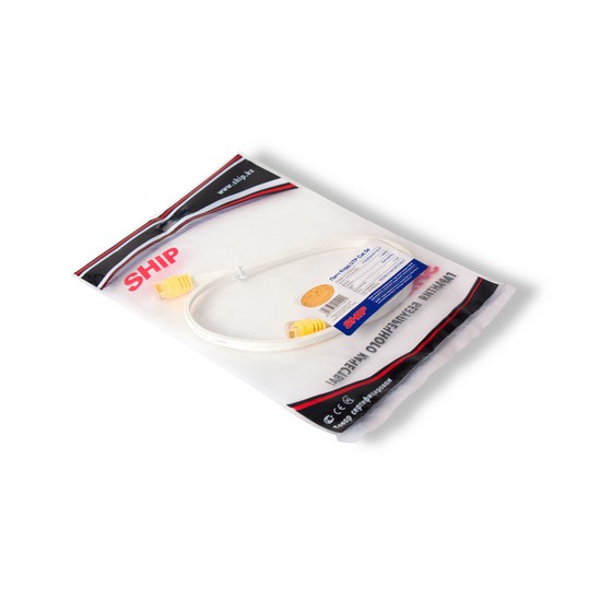 Патч Корд, SHIP, F3025WH0100-P, Cat.5e, UTP, RJ-45, 1 м, Белый, Пол. пакет