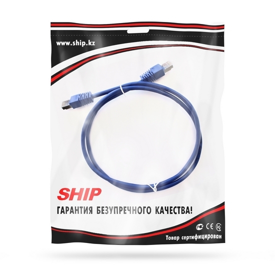 Патч Корд, SHIP, S4025BL0100-P, Cat.5e, FTP, LSZH, RJ-45, 1 м, Синий, Экранированный, Пол. пакет