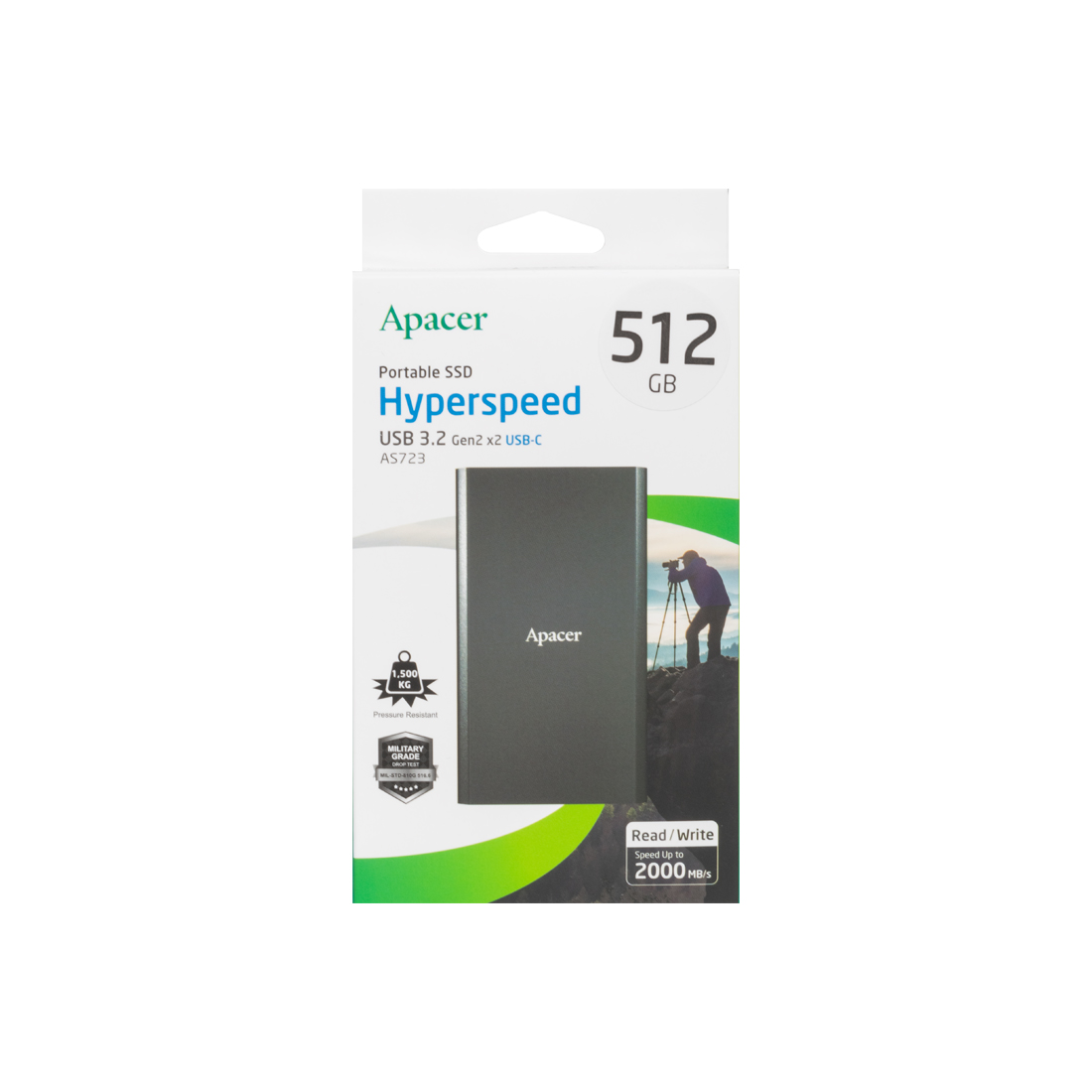 Внешний SSD диск Apacer AS723 512GB USB-C Черный