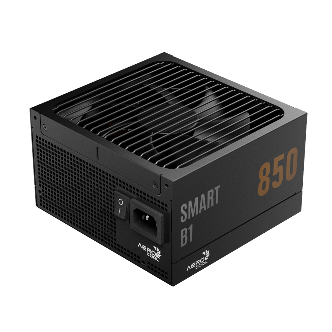 Блок питания, Aerocool, SMART B1, 850W, ATX 3.1, Bronze, APFC, 20+4pin, 2*4+4pin, 8*Sata, 2*Molex, 3*PCI-E 6+2pin, 12V-2X6, Вентилятор 13,5 см, Кабель питания, Чёрный