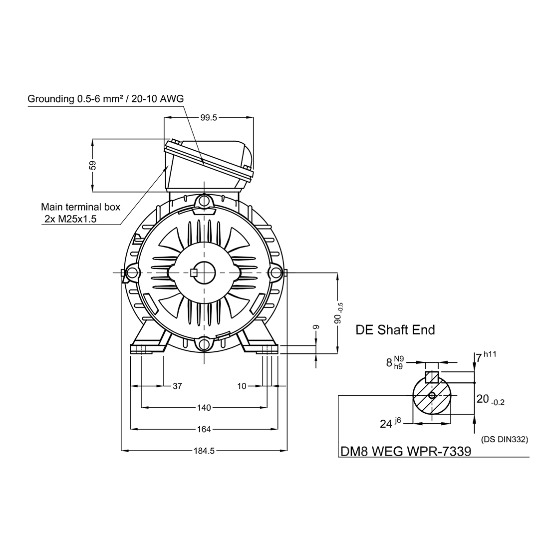 Асинхронный электродвигатель WEG WGOST-90L 3 kW