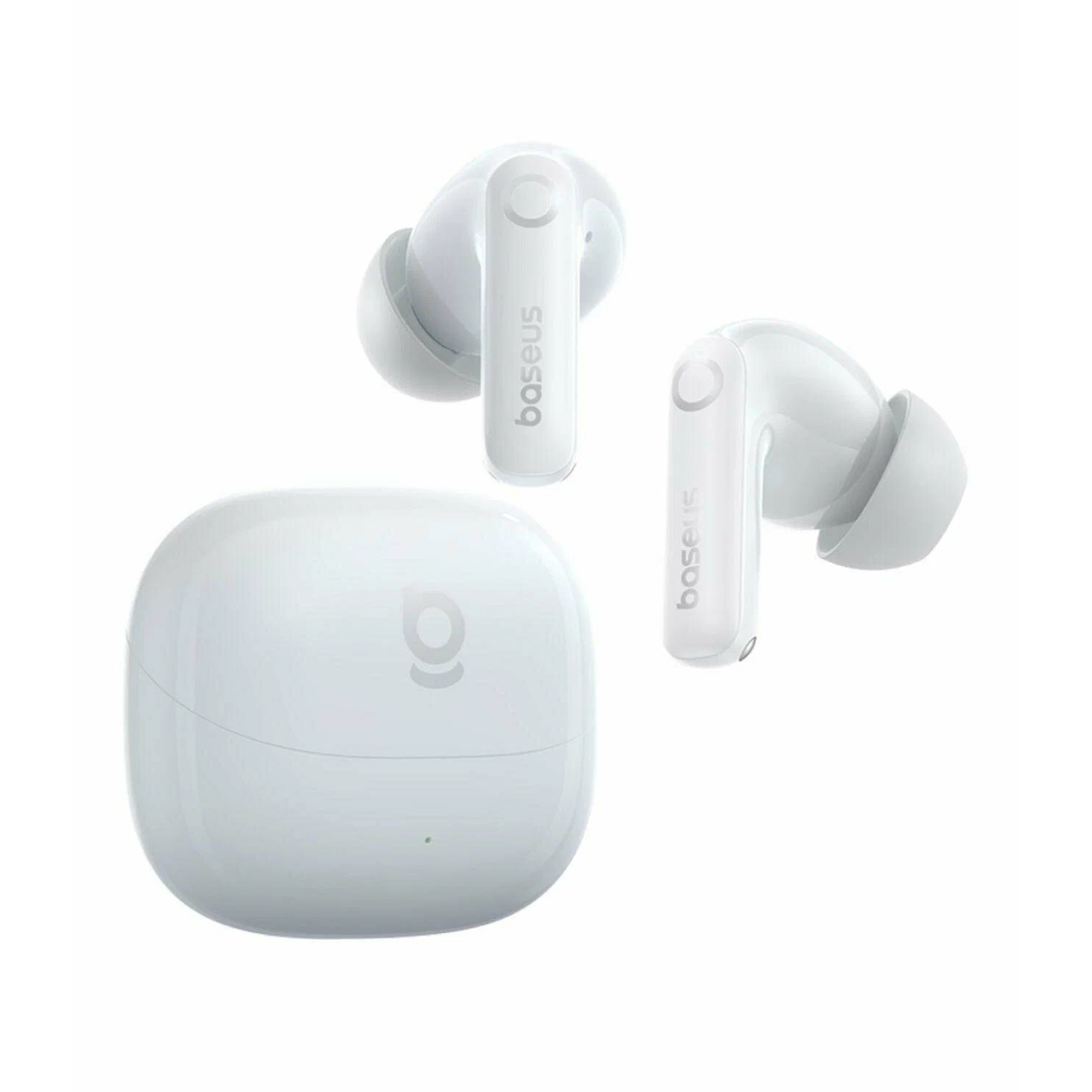 Наушники, Baseus, Bass BP1 NC, A0010705, TWS, 12 мм, ANC, 4 микрофона, Bluetooth 6.0, 20 Гц–20 кГц, 16 Ом, до 7 ч / 41 ч, ANC: 5,5 ч / 33 ч, 10 мин = 1 ч, USBC, IP55, 4,1 г, Moon White, Белый