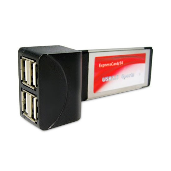Адаптер Express Card на USB HUB, 4 Порта, USB 2.0, High Speed, Чипсет NEC, Для ноутбука