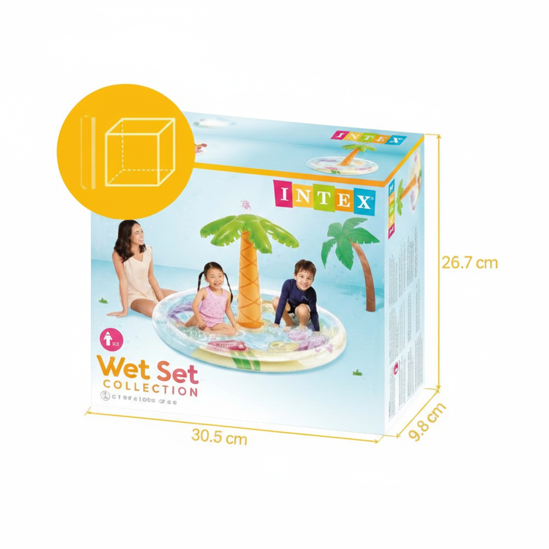 Детский надувной игровой бассейн Palm Tree Spray 173 x 104 см, INTEX