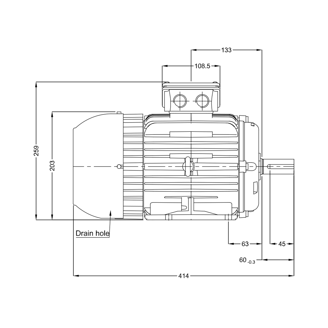 Асинхронный электродвигатель, WEG, 17886608, WGOST-L100S, 3 kW, 4 Пол, B3T, 220/380 В, 50 Гц, IE1, IP55, Std.