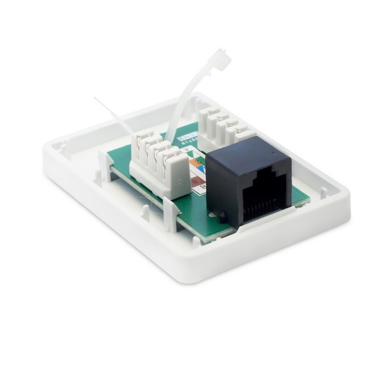 Розетка Настенная телекоммуникационная, SHIP, A167, 1 Модуль, Модуль: Cat.5e, RJ-45, UTP, Белая