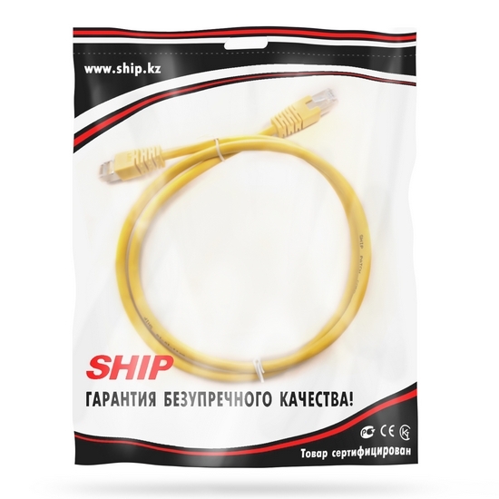 Патч Корд, SHIP, S7025YL0100-P, Cat.6, FTP, LSZH, RJ-45, 1 м, Жёлтый, Экранированный, Пол. пакет