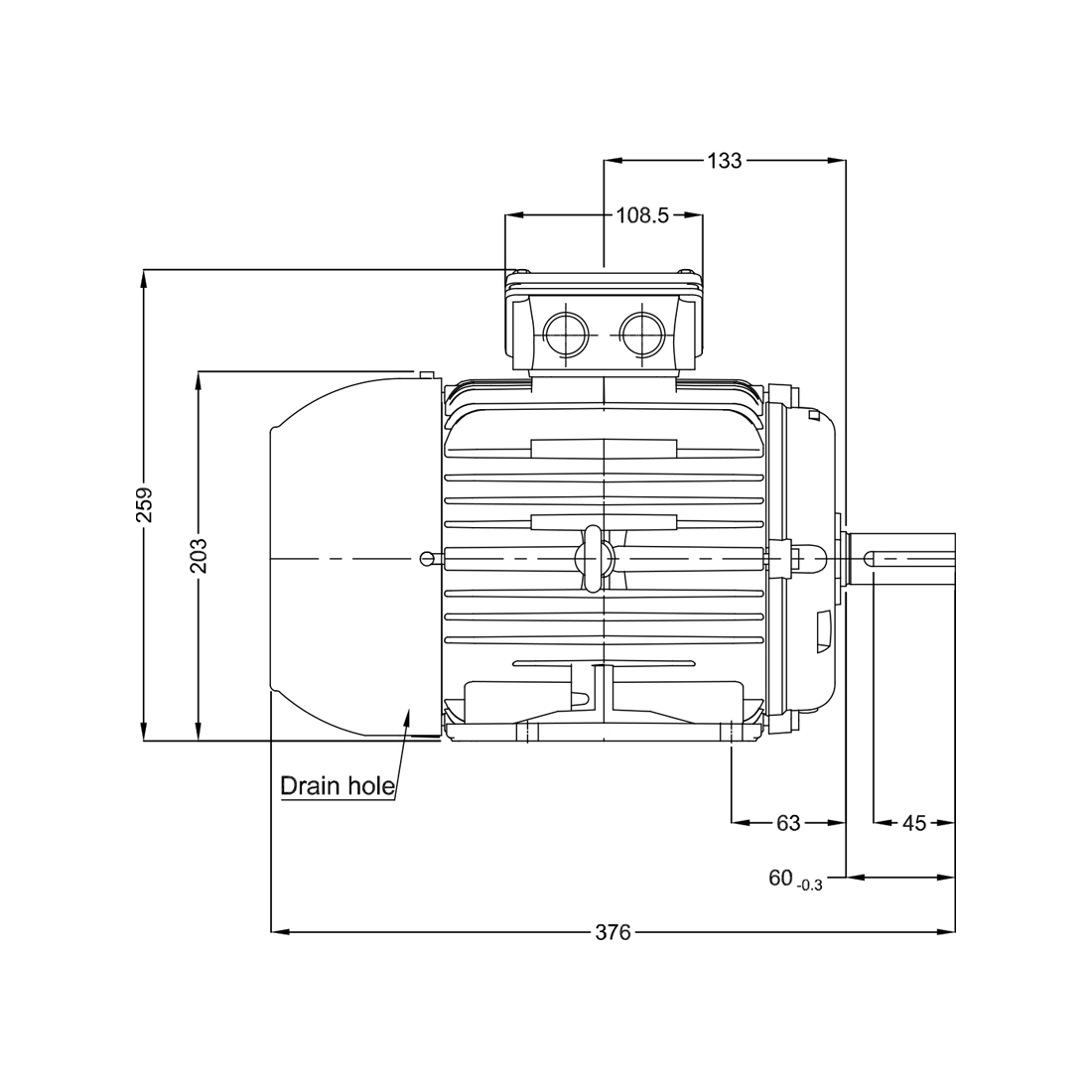Асинхронный электродвигатель, WEG, 17886273, WGOST-100S, 4 kW, 2 Пол, B3T, 220/380 В, 50 Гц, IE1, IP55, Std.