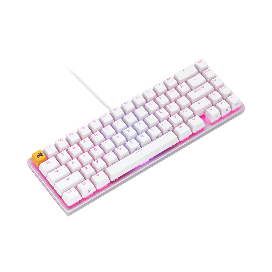 Клавиатура, Glorious, GMMK2 Compact, GLO-GMMK2-65-FOX-W, Игровая, Механические переключатели, Glorious Fox Linear Switches, RGB подсветка, Белый