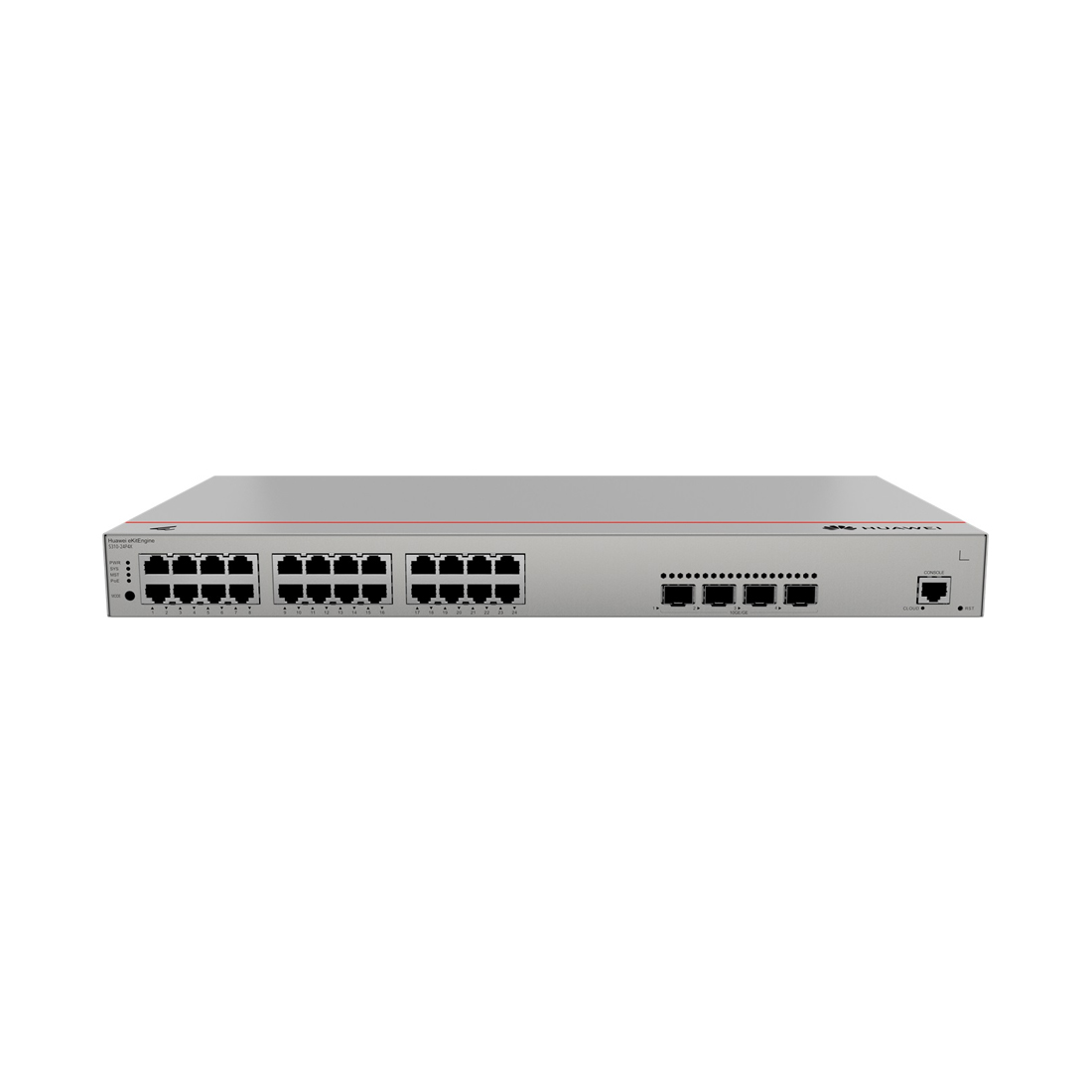 Коммутатор, Huawei, S310-24P4X, Управляемый L2+, 24 порта 10/100/1000M RJ-45, 4 порта SFP+, 400 W PoE+, стоечный