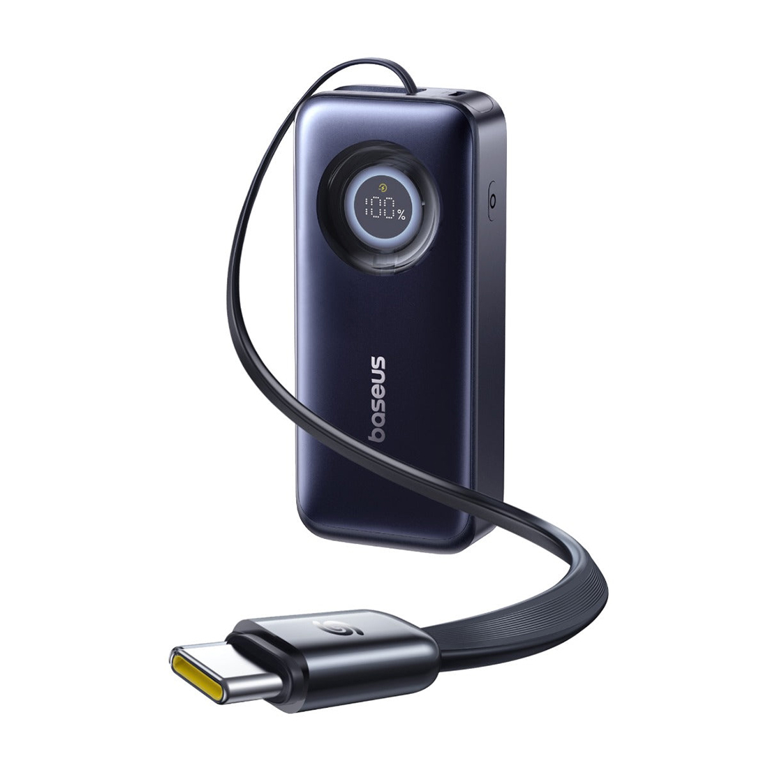 Портативный внешний аккумулятор, Baseus, EnerCore CR11, E0027H00, 20000 мА·ч, 67 Вт, 2USB-C, Встроенный выдвижной кабель USB-C 0,7 м, Вход 45 Вт, Цифровой дисплей, PD, PPS, QC, Зарядка ноутбуков, 145  69  28 мм, 394 г, Черный