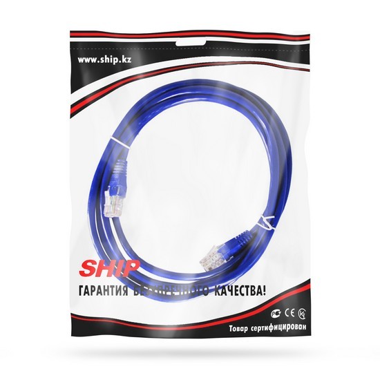 Патч Корд, SHIP, S3025BL0200-P, Cat.5e, UTP, LSZH, RJ-45, 2 м, Синий, Пол. пакет