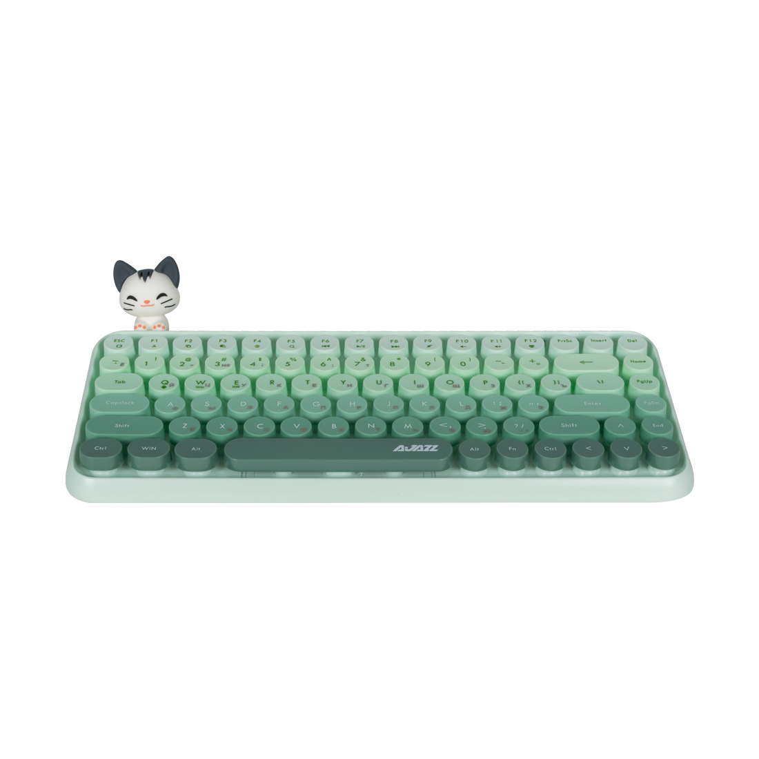 Клавиатура, Ajazz, 308i/Cat/Green, 308i Cat, Мембранная, 75%, Проводная, USB, Анг/Рус, Зелёный