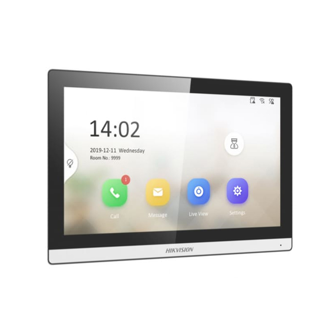 Монитор домофона, Hikvision, DS-KH6350-WTE1 7", 7-дюймовый сенсорный TFT-экран с разрешением 1024  600, Linux, Wi-Fi 2,4 ГГц, -10 °C до 50 °C